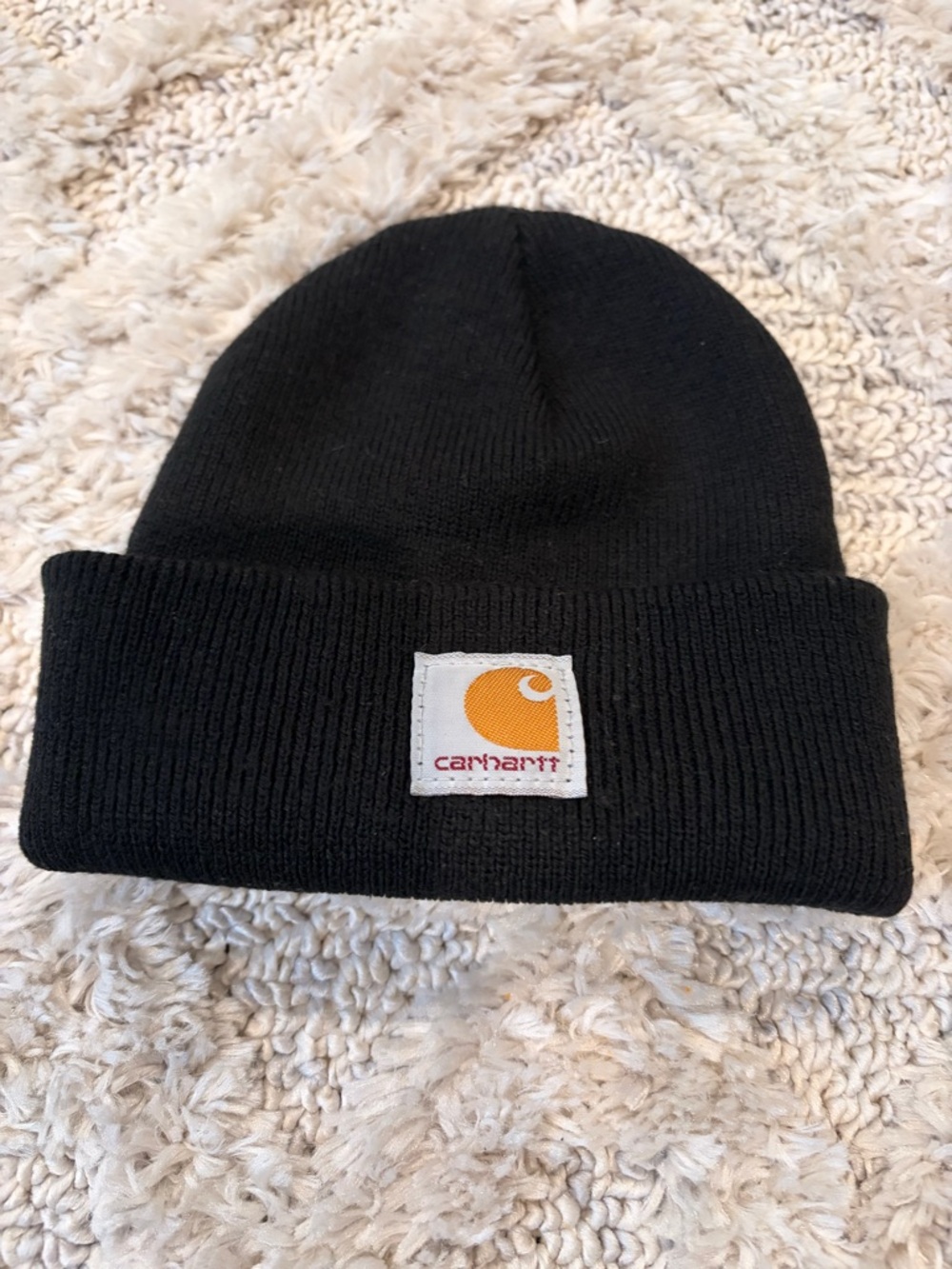 Toddler Carhartt Black Knit Cuffed Beanie with Logo Patch